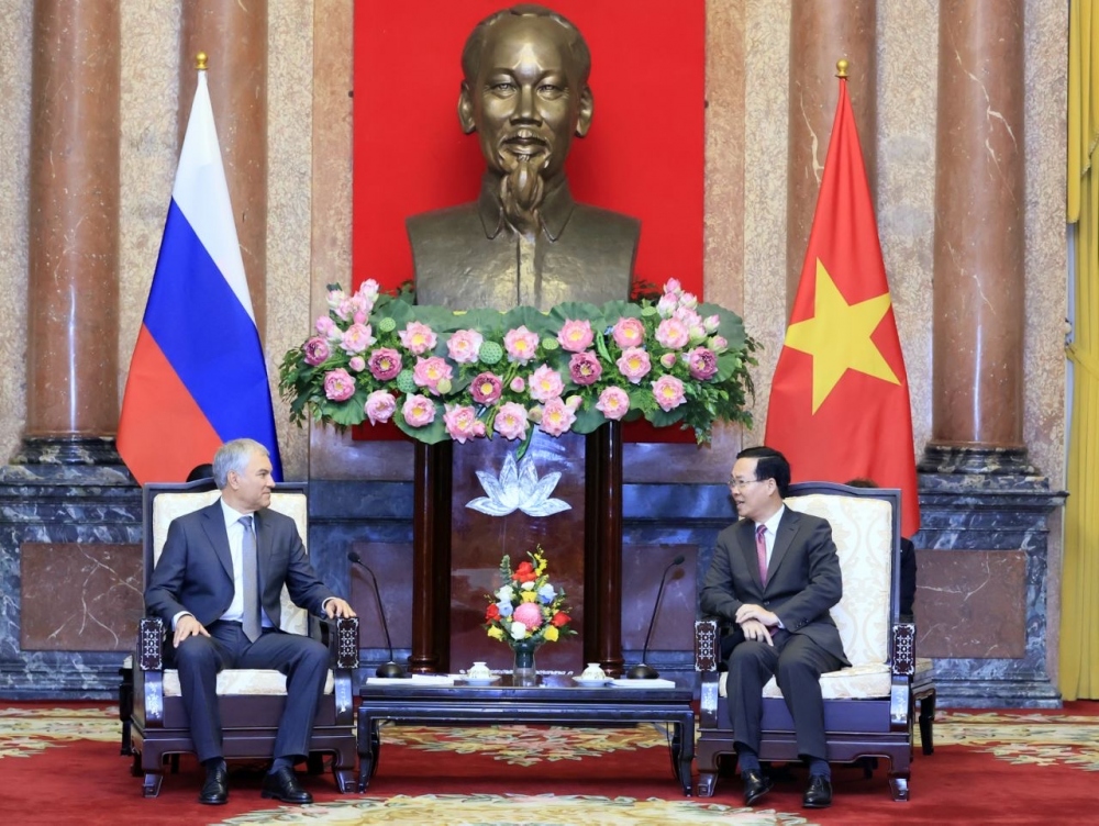 Lãnh đạo Đảng, Nhà nước Việt Nam tiếp Chủ tịch Duma Quốc gia Quốc hội Liên bang Nga - Ảnh 3.