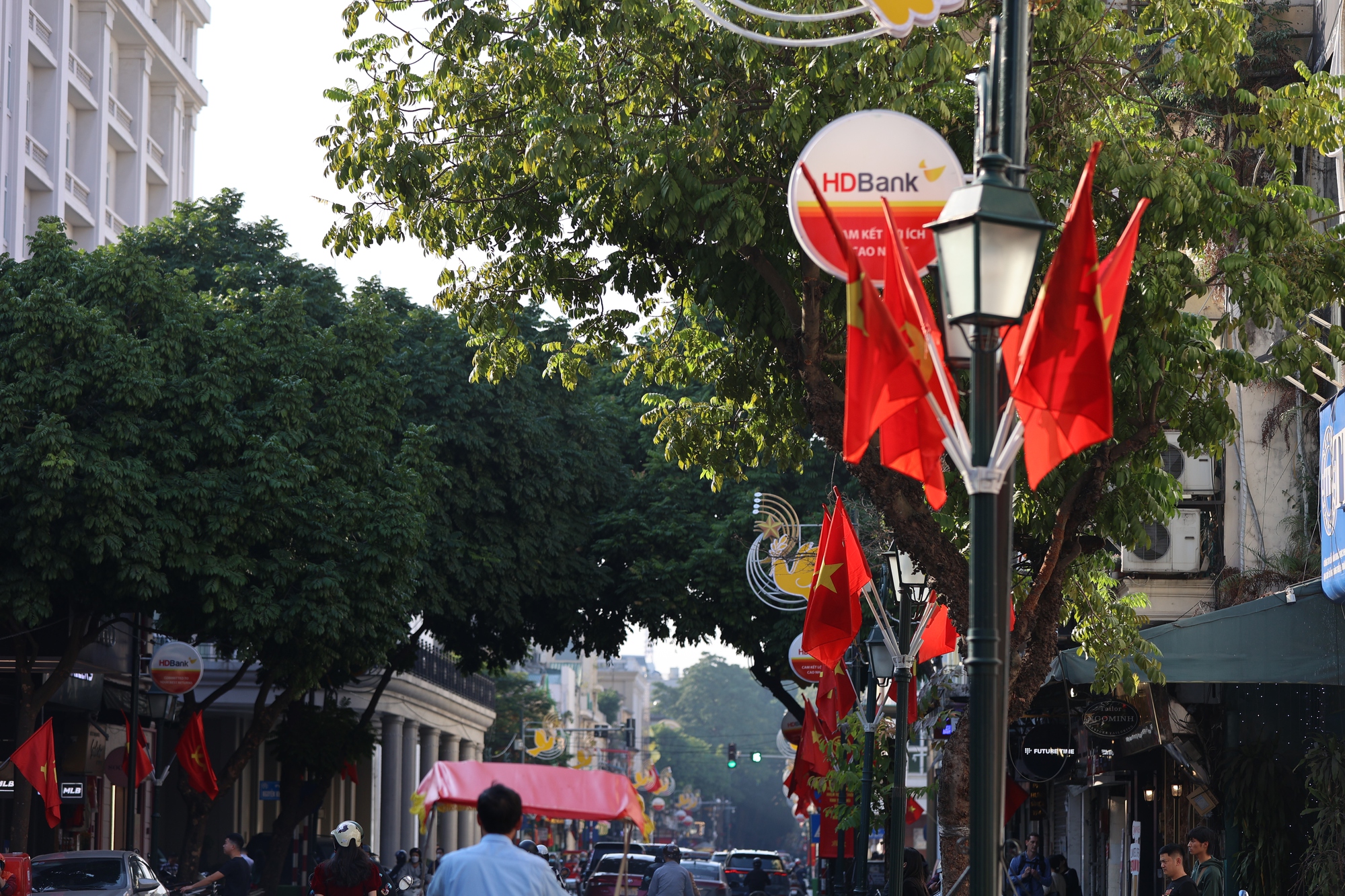 Đường phố Hà Nội rực rỡ cờ hoa mừng kỷ niệm 93 năm thành lập Đảng Cộng Sản Việt Nam - Ảnh 14.