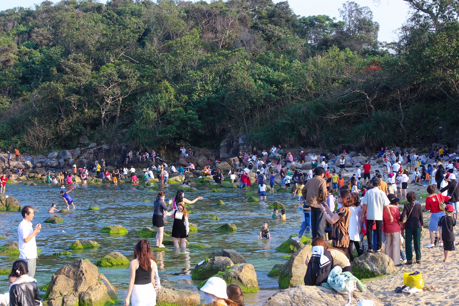 Ảnh: Du khách chen chân chụp ảnh bãi rêu tuyệt đẹp ven biển Đà Nẵng - Ảnh 10.