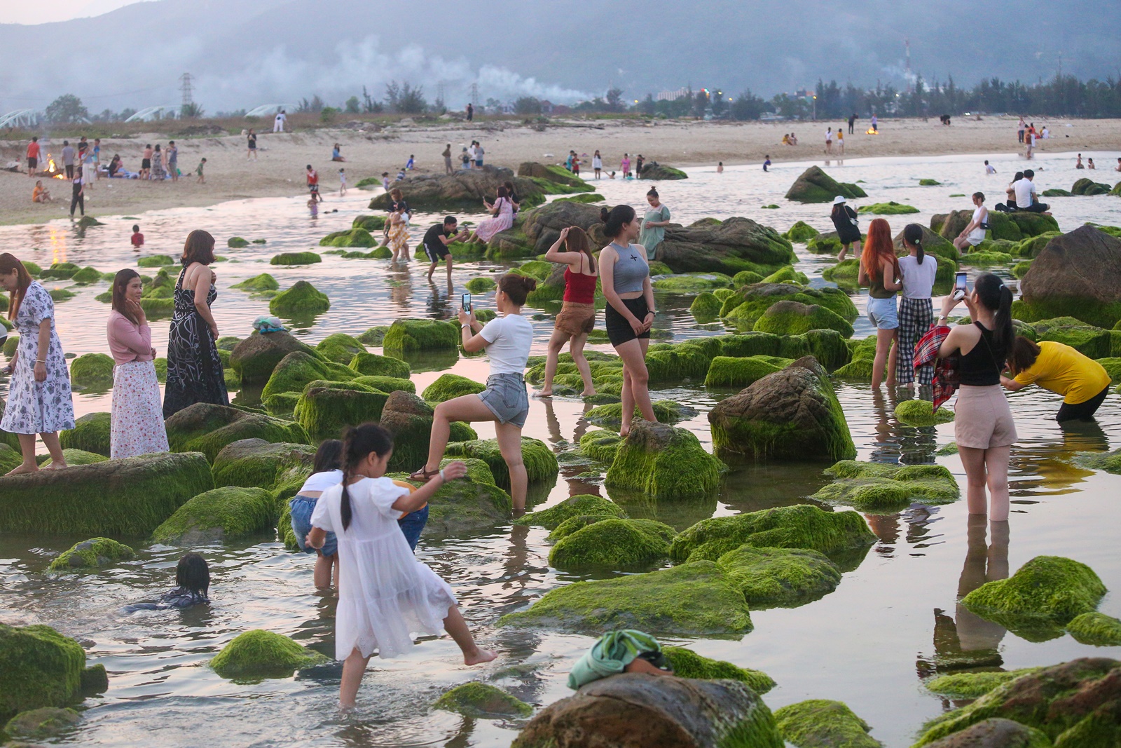 Ảnh: Du khách chen chân chụp ảnh bãi rêu tuyệt đẹp ven biển Đà Nẵng - Ảnh 11.