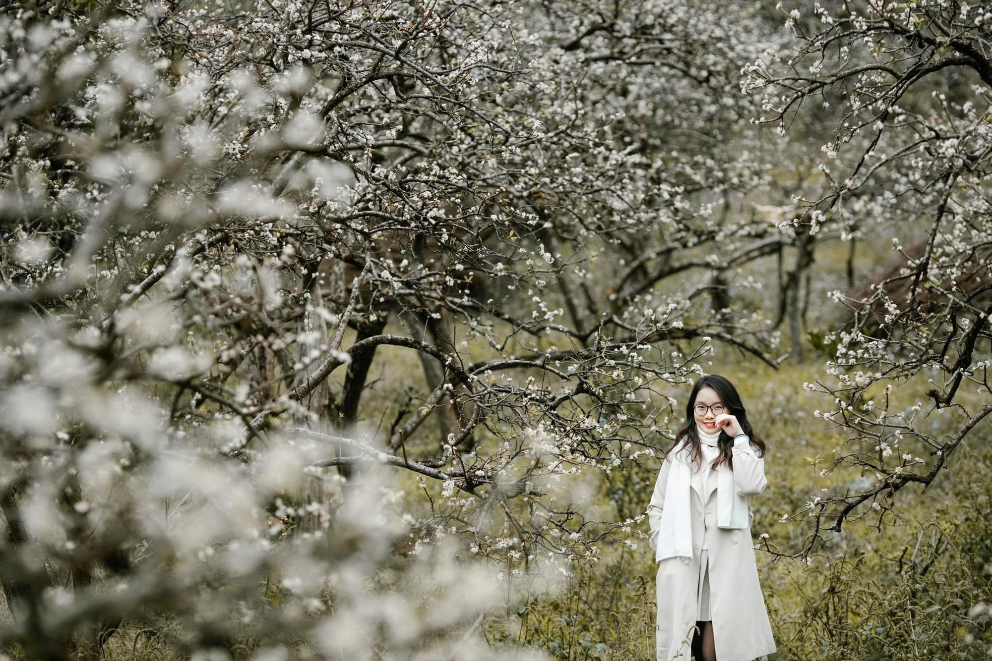 Mộc Châu trở thành điểm siêu hot dịp đầu xuân với những cây hoa mận phủ trắng núi đồi - Ảnh 18.