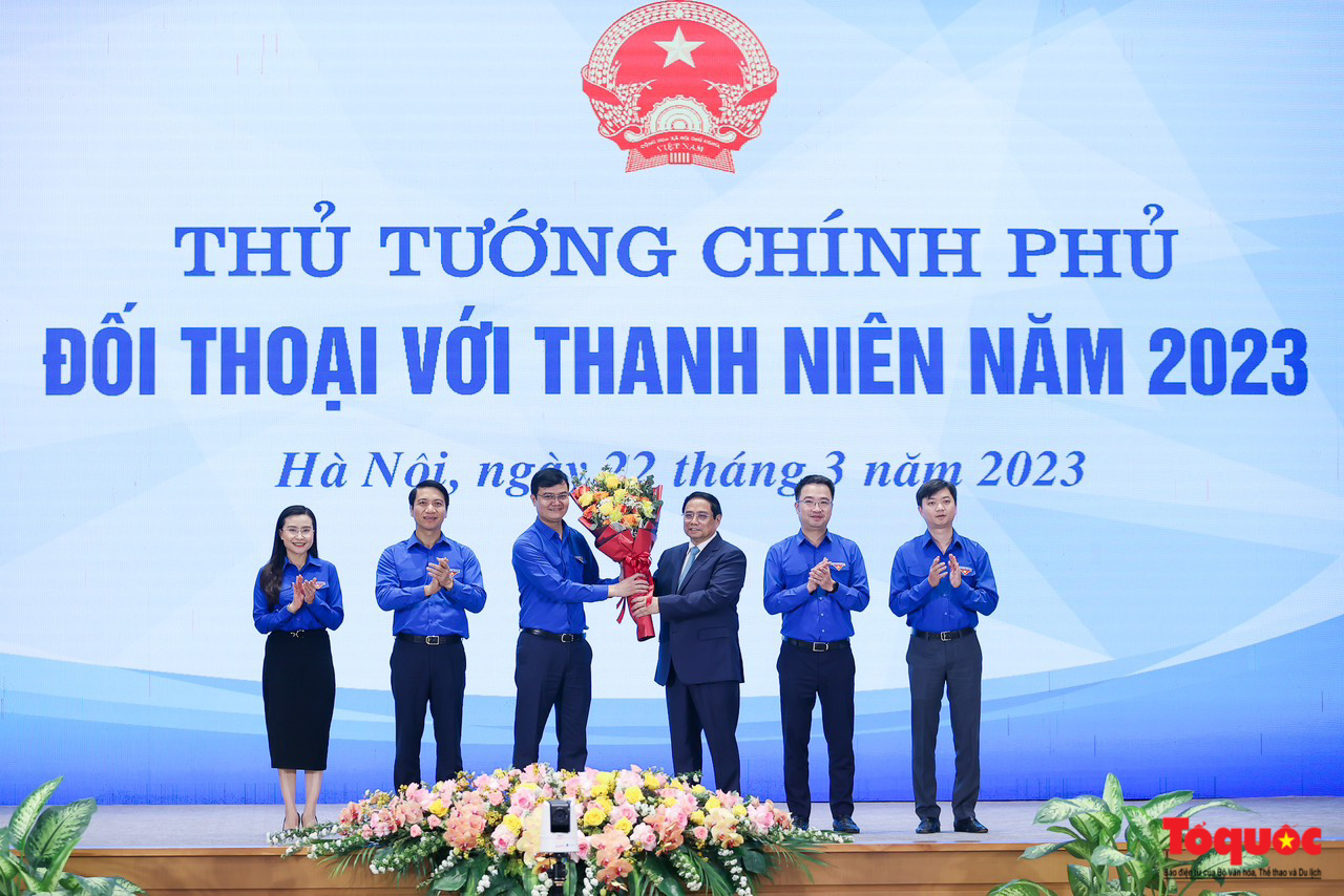 Chùm ảnh: Thủ tướng Chính phủ Phạm Minh Chính đối thoại với thanh niên Việt Nam - Ảnh 4.