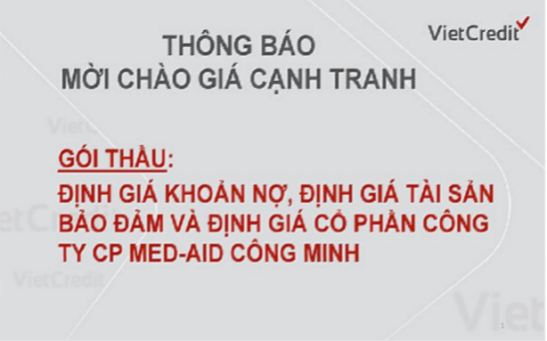 VietCredit thông báo mời chào giá cạnh tranh - Ảnh 1.