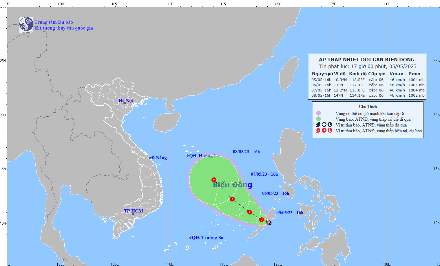 Áp thấp nhiệt đới giật cấp 8 đã đi vào Biển Đông  - Ảnh 1.
