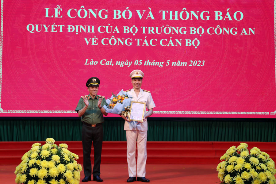 Bổ nhiệm Đại tá Cao Minh Huyền làm giám đốc Công an tỉnh Lào Cai - Ảnh 1.