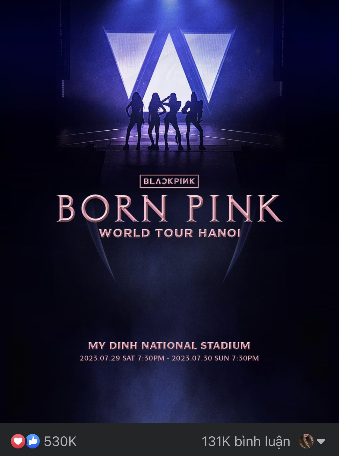 Poster thông báo concert tại Hà Nội của BLACKPINK đạt tương tác khủng, sức mạnh fan Việt 