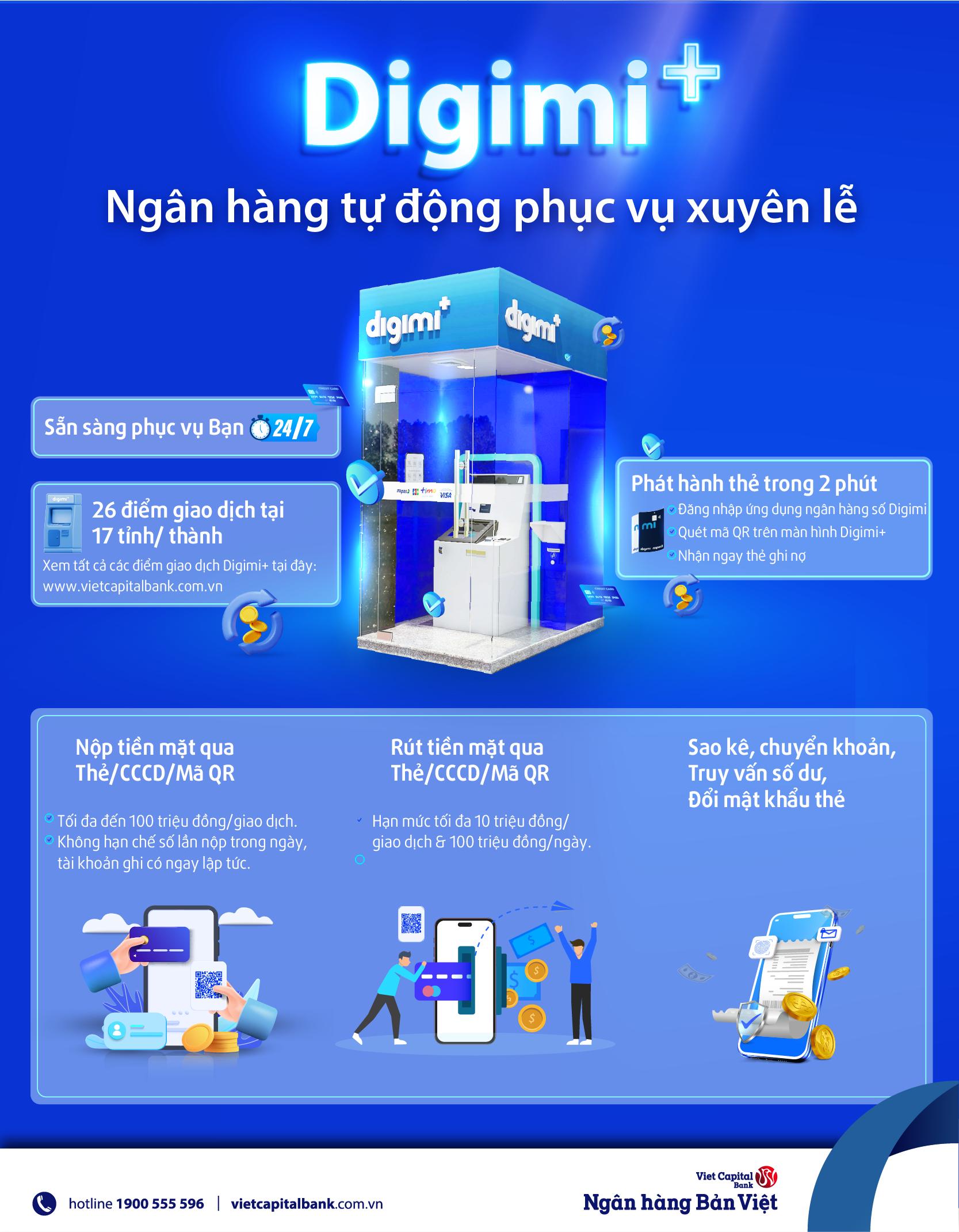 Ngân hàng tự động Digimi+ phục vụ xuyên lễ - Ảnh 1.