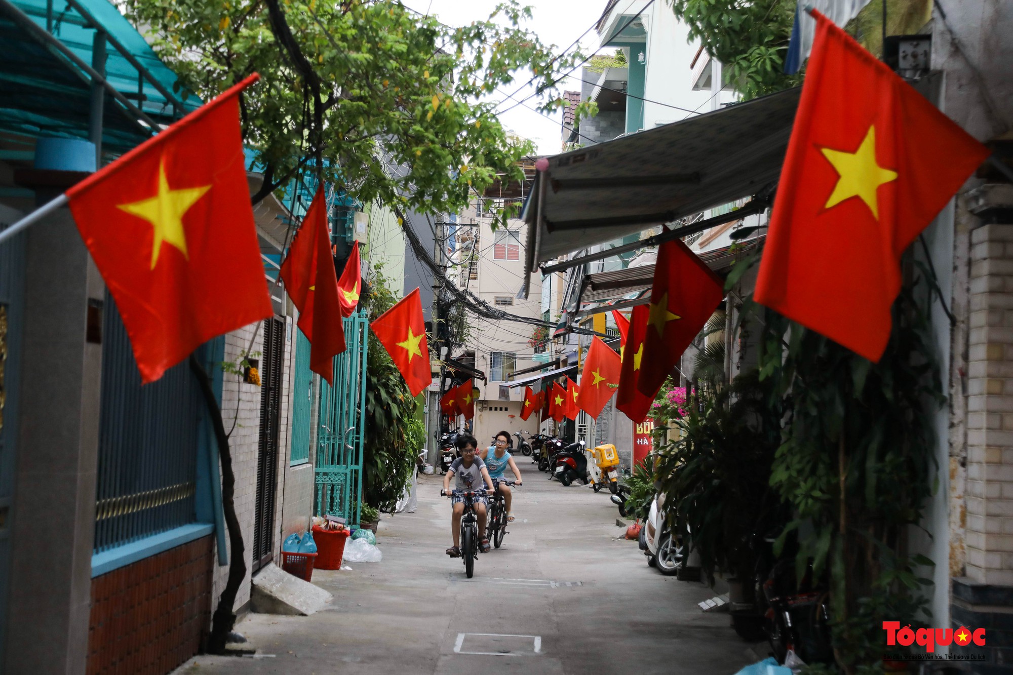 Đường phố Đà Nẵng rực rỡ sắc cờ đỏ chào mừng Quốc khánh 2/9 - Ảnh 14.