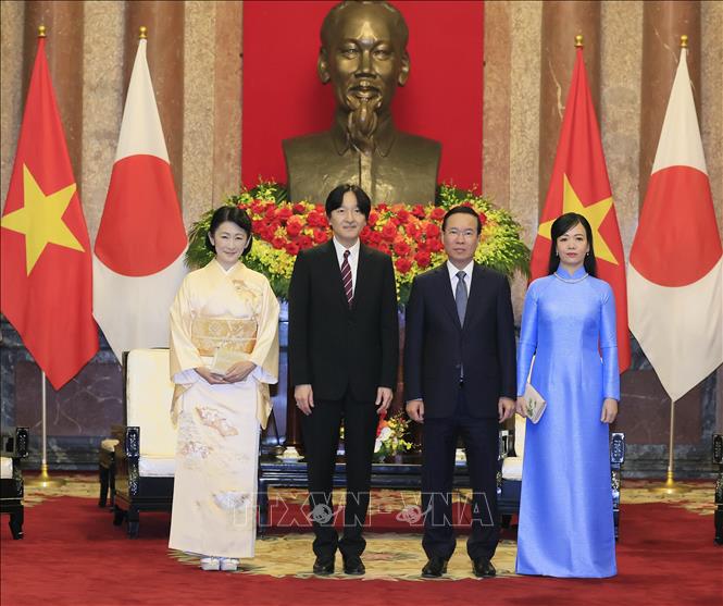 Chủ tịch nước Võ Văn Thưởng và Phu nhân tiếp Hoàng Thái tử Nhật Bản Akishino và Công nương - Ảnh 4.