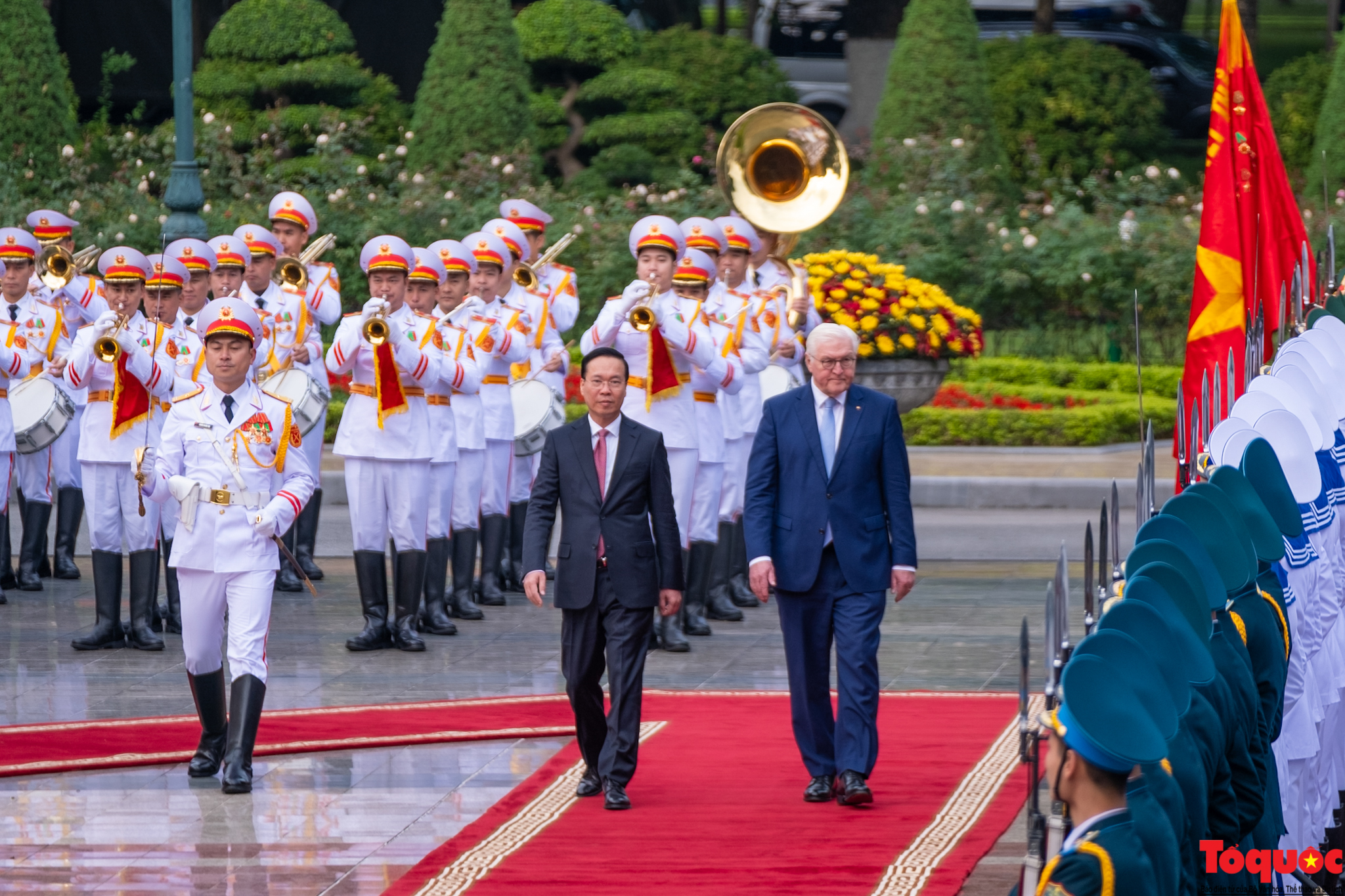Chủ tịch nước Võ Văn Thưởng chủ trì lễ đón chính thức tổng thống Đức - Ảnh 3.