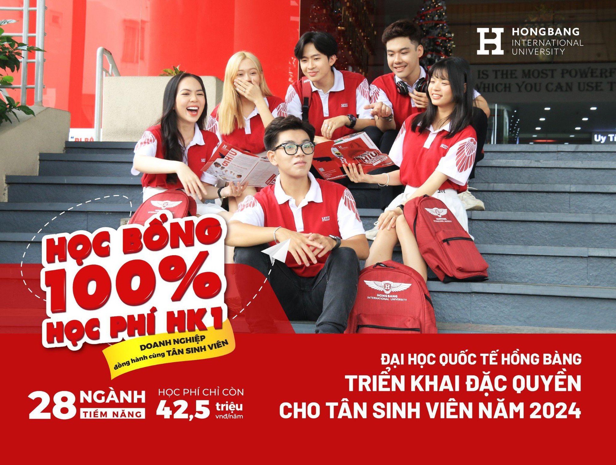 Đại học Quốc tế Hồng Bàng triển khai đặc quyền cho tân sinh viên năm 2024: Học bổng 100% học phí học kỳ I - Ảnh 1.