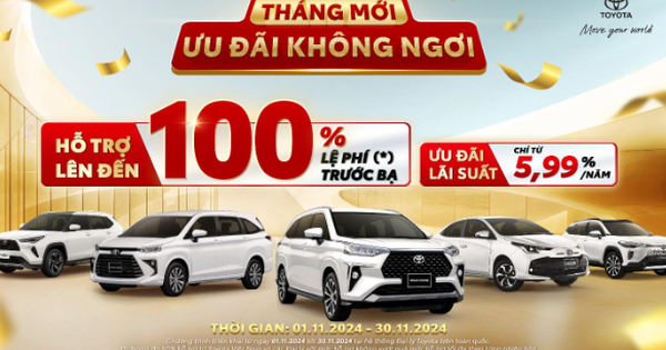 Cơ hội cuối cùng để sở hữu xe Toyota với ưu đãi 100% lệ phí trước bạ