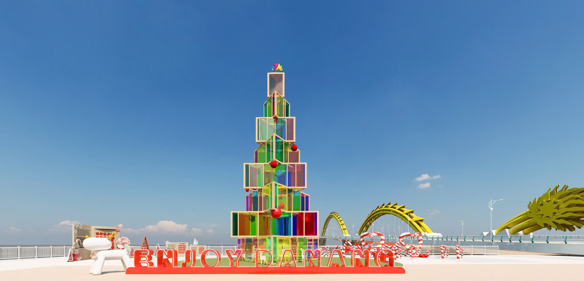 Muitas atividades especiais para atender pessoas e turistas na celebração do Natal e Ano Novo em Da Nang - Foto 2. Nhiều hoạt động đặc sắc phục vụ người dân và du khách đón Giáng sinh – Chào năm mới ở Đà Nẵng - Ảnh 2.