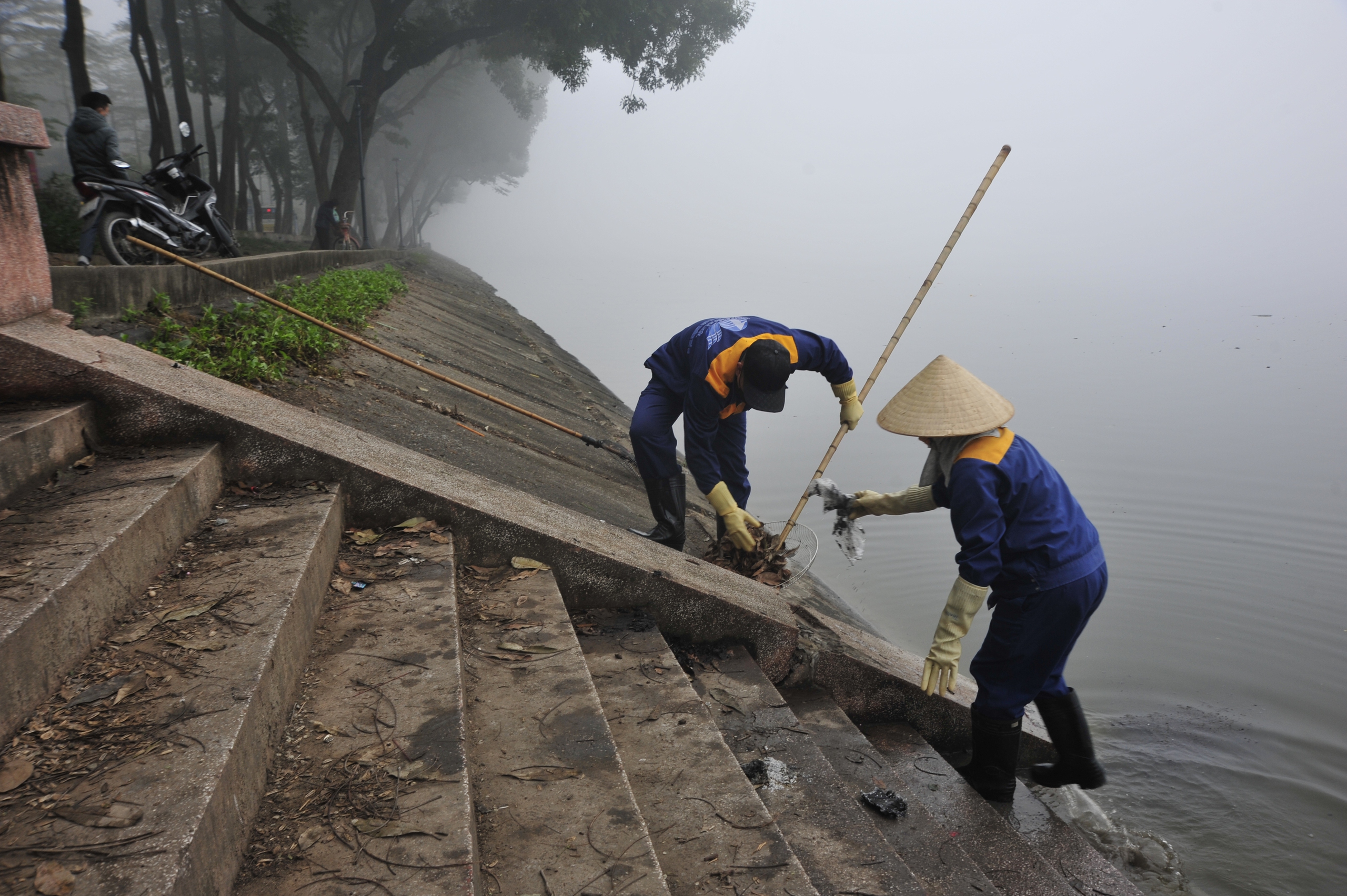 Những công nhân này làm việc từ sáng sớm Những công nhân này làm việc từ sáng sớm