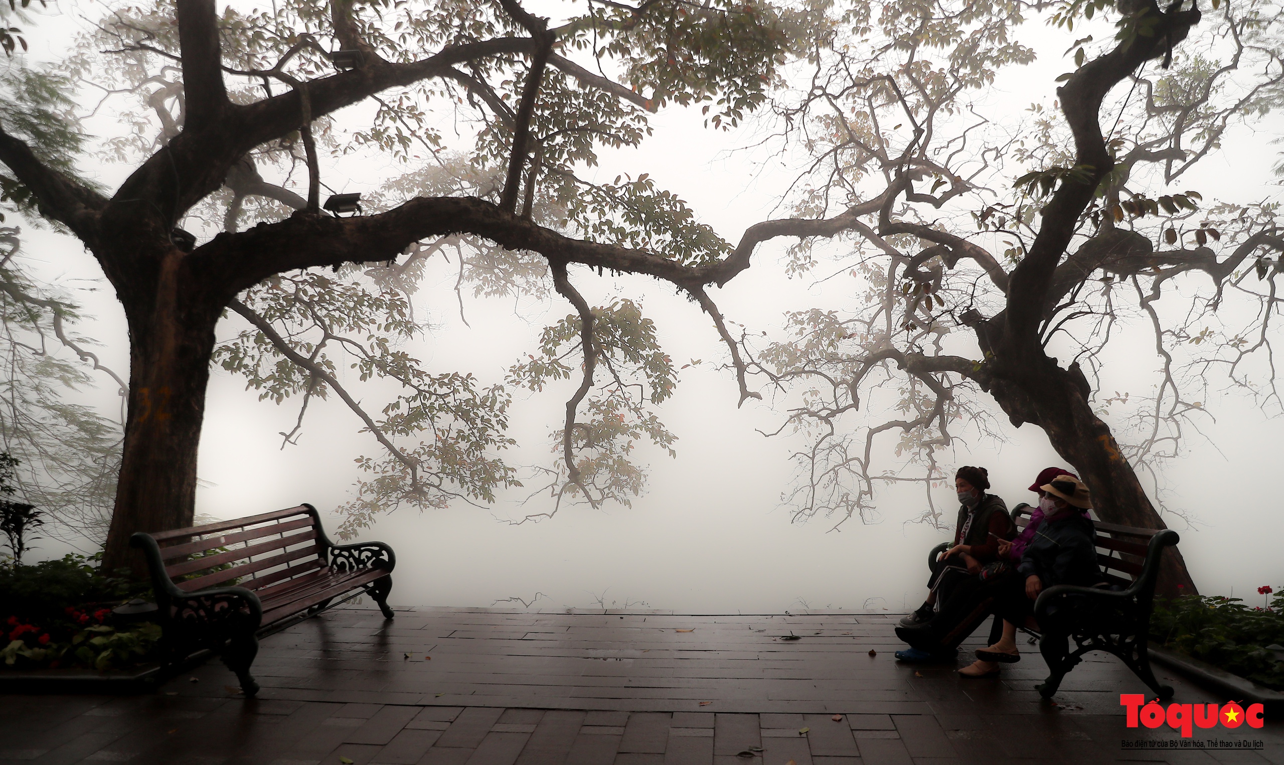 Du khách thích thú với sương mù dày đặc ở Hà Nội - Ảnh 6.