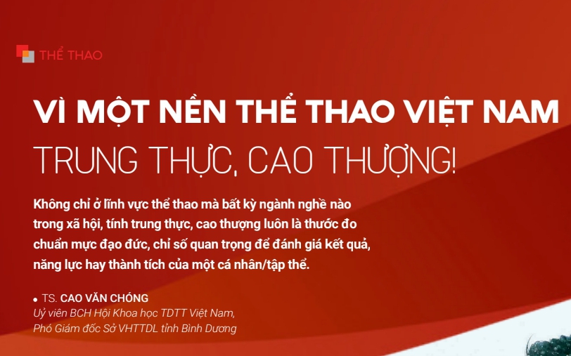 Vì một nền thể thao Việt Nam trung thực, cao thượng!