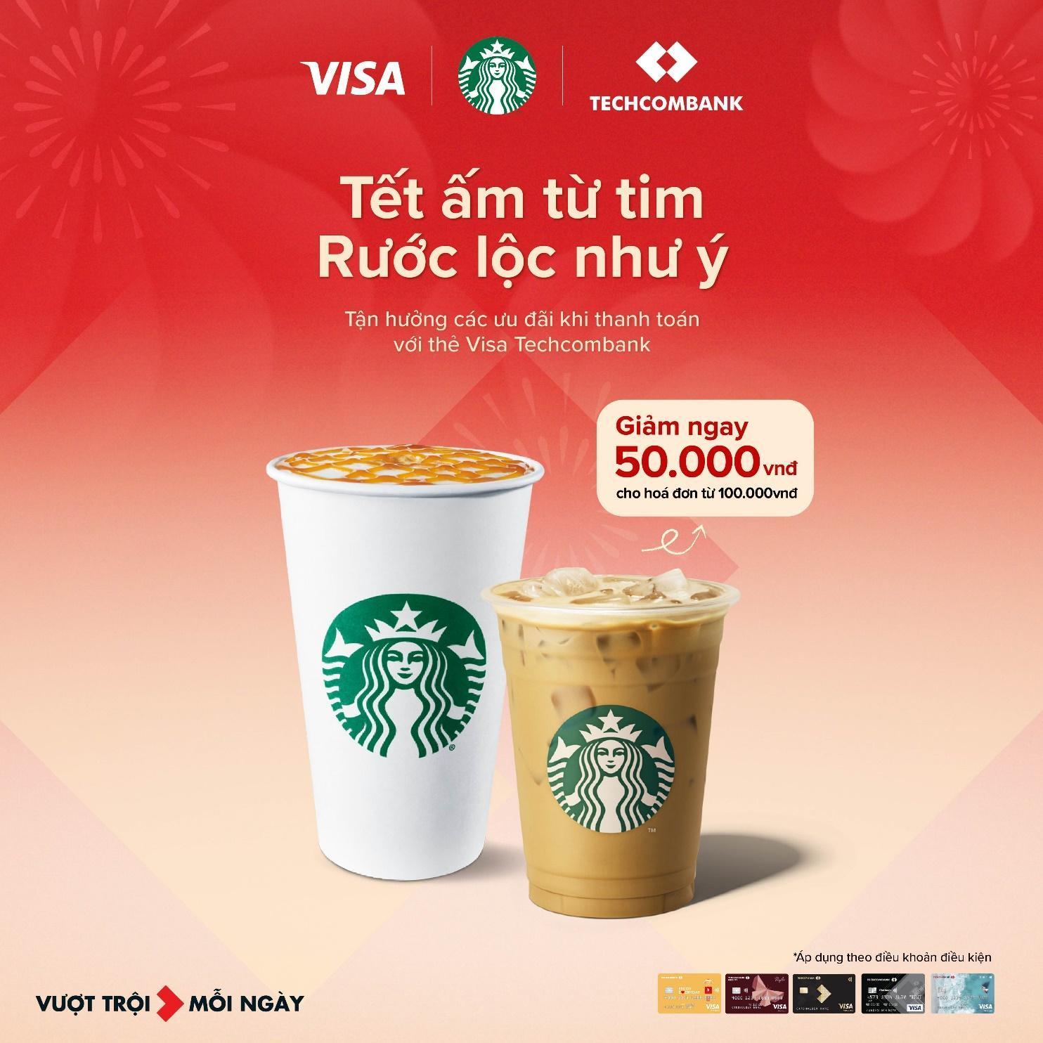 Techcombank hợp tác cùng Starbucks Vietnam đem “Tết ấm từ tim - Rước lộc như ý” tới khách hàng - Ảnh 2.