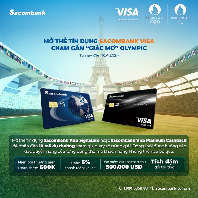 &quot;Săn vé&quot; đến Olympic Games Paris 2024 cùng thẻ Sacombank Visa - Ảnh 2.