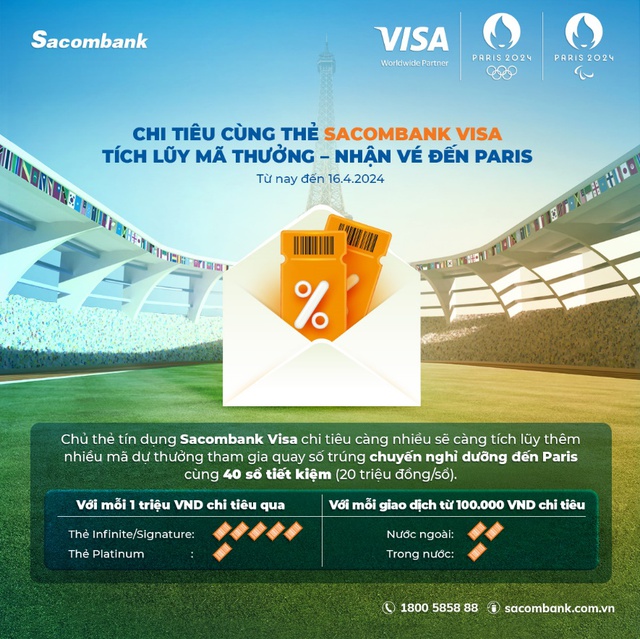 &quot;Săn vé&quot; đến Olympic Games Paris 2024 cùng thẻ Sacombank Visa - Ảnh 3.