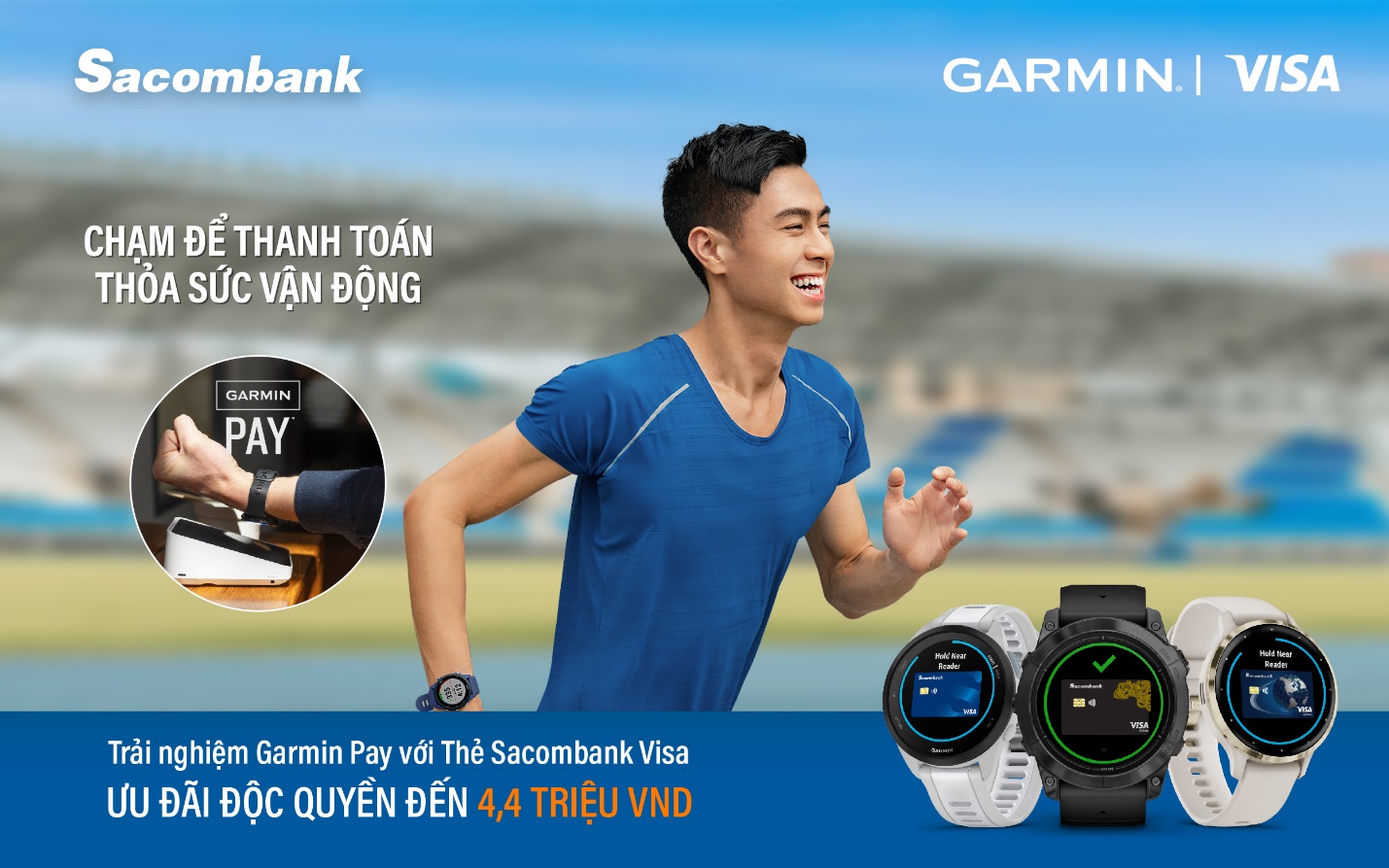 Sacombank kết nối với Garmin Pay - giải pháp thanh toán không tiếp xúc trên đồng hồ thông minh - Ảnh 1.