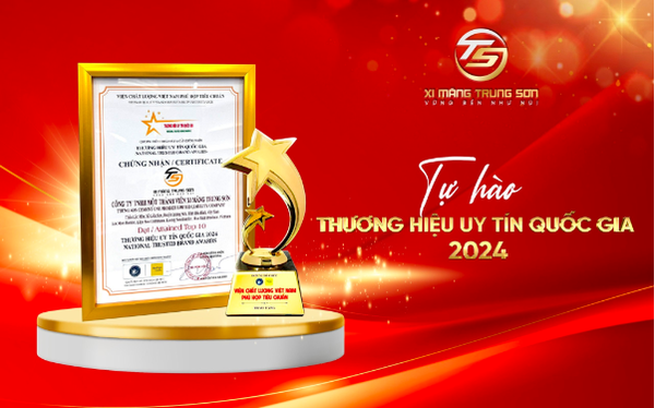 Xi măng Trung Sơn xuất sắc đạt Top 10 Thương hiệu uy tín quốc gia 2024 - Ảnh 1.