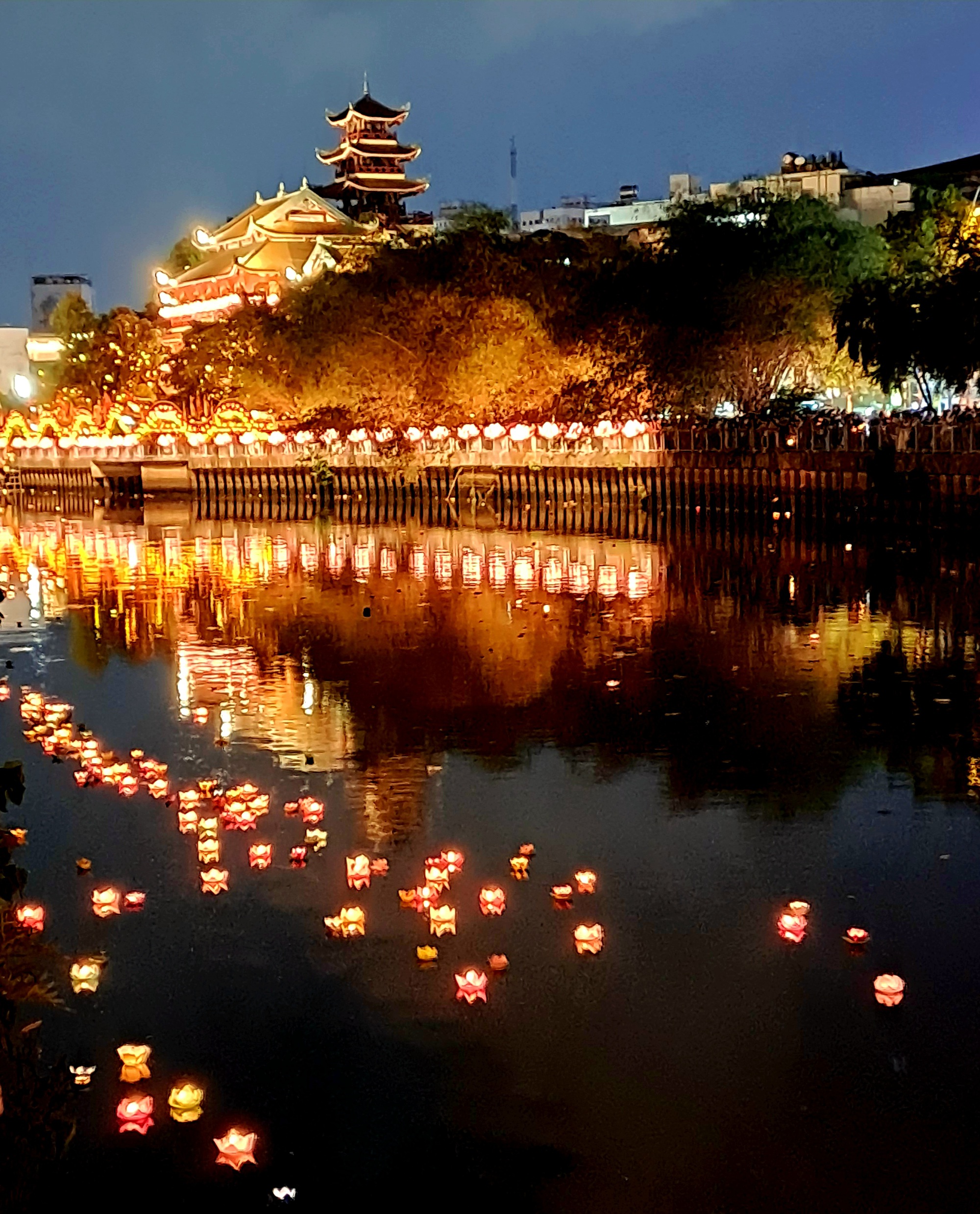 TP.HCM: Hàng nghìn hoa đăng được thả dịp lễ Phật Đản  - Ảnh 1.