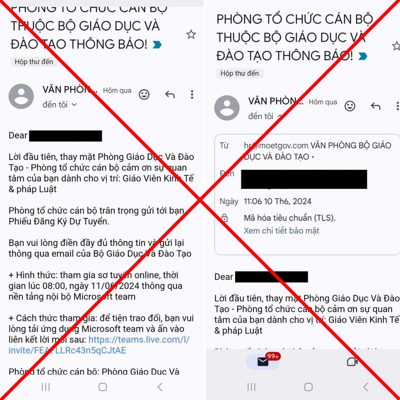 Cảnh báo: Mạo danh các đơn vị thuộc Bộ GDĐT trên zalo, facebook... để lừa đảo tuyển dụng công chức - Ảnh 2.