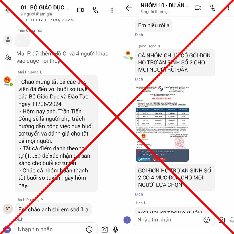 Cảnh báo: Mạo danh các đơn vị thuộc Bộ GDĐT trên zalo, facebook... để lừa đảo tuyển dụng công chức - Ảnh 3.