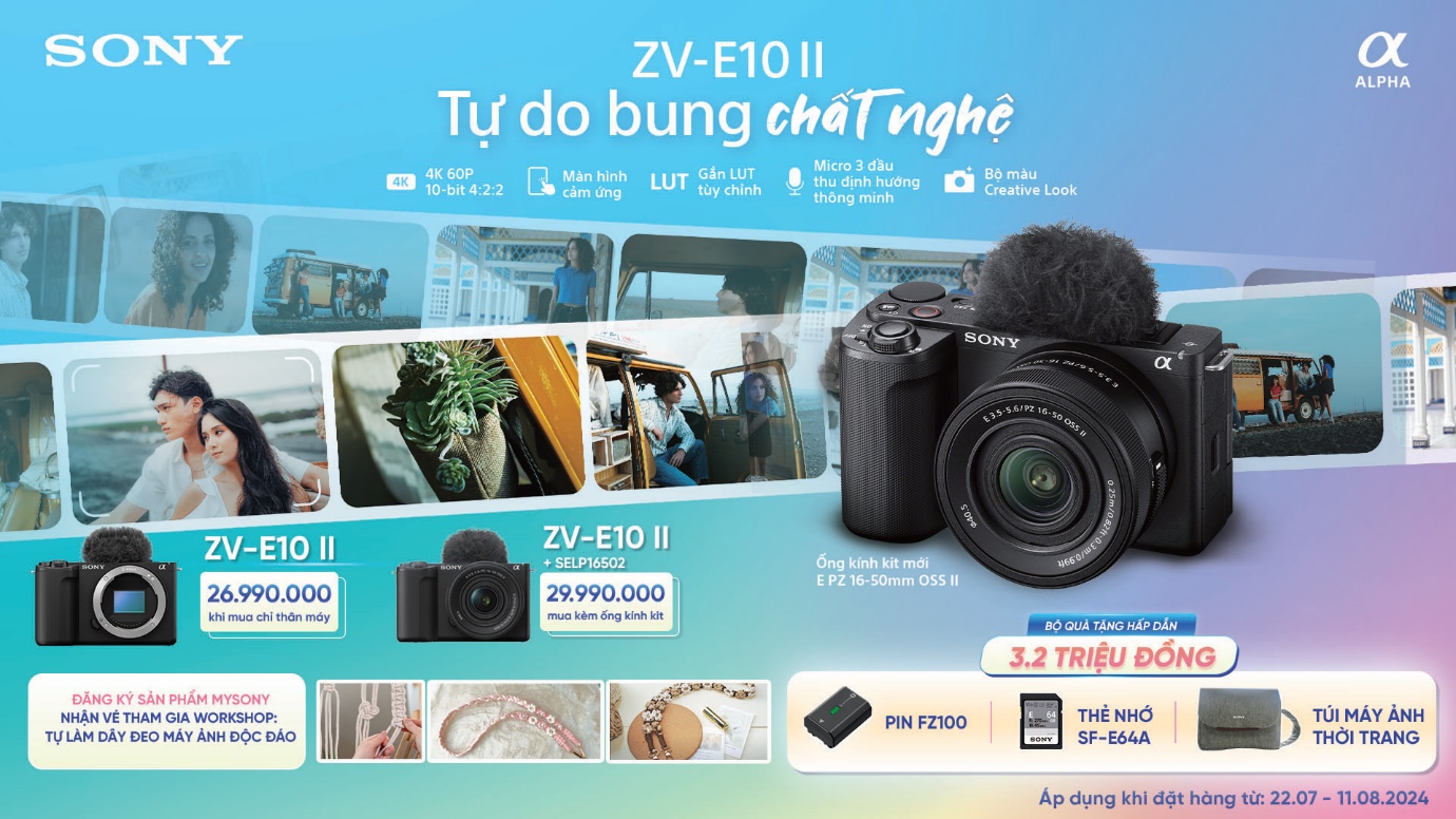 Sony mở bán và nhận đặt hàng trước máy ảnh vlog ZV-E10 II kèm ống kit E PZ 16-50mm F3.5-5.6 OSS II - Ảnh 1.