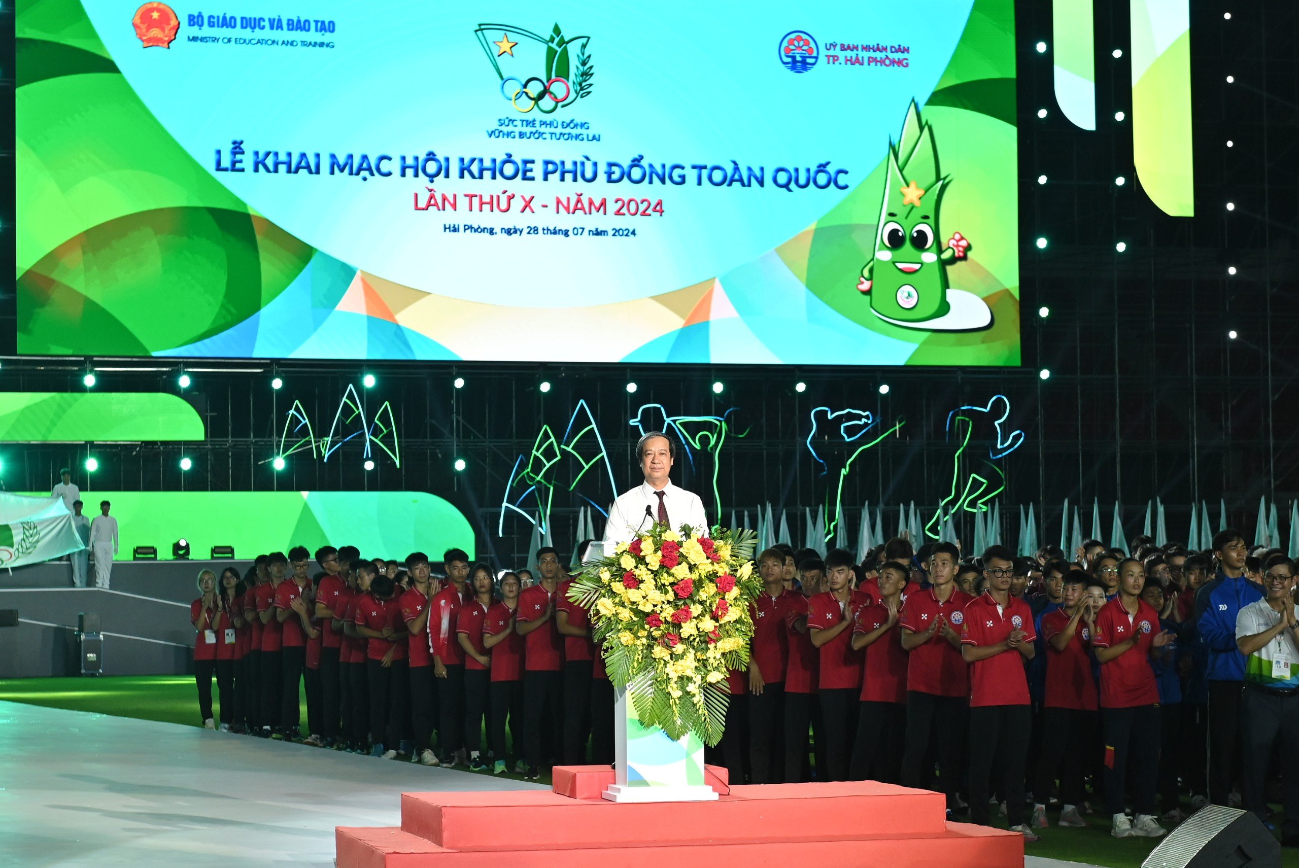 2024 yılında 10. Ulusal Phu Dong Spor Festivali'nin resmi açılışı - Fotoğraf 2. Chính thức khai mạc Hội khoẻ Phù Đổng toàn quốc lần thứ X năm 2024 - Ảnh 2.