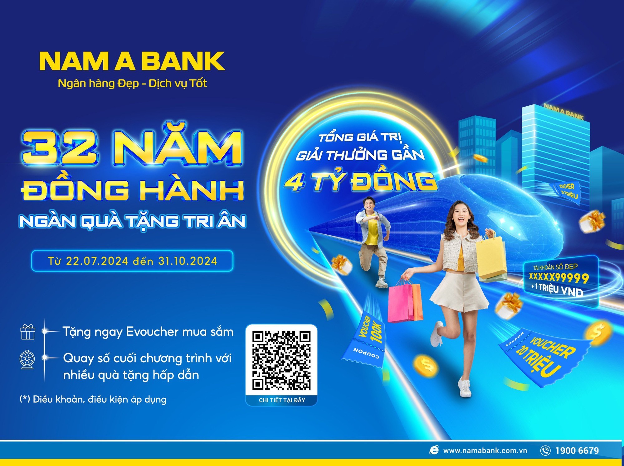 Nam A Bank tung ưu đãi &quot;32 năm đồng hành - Ngân hàng quà tặng tri ân&quot; - Ảnh 1.