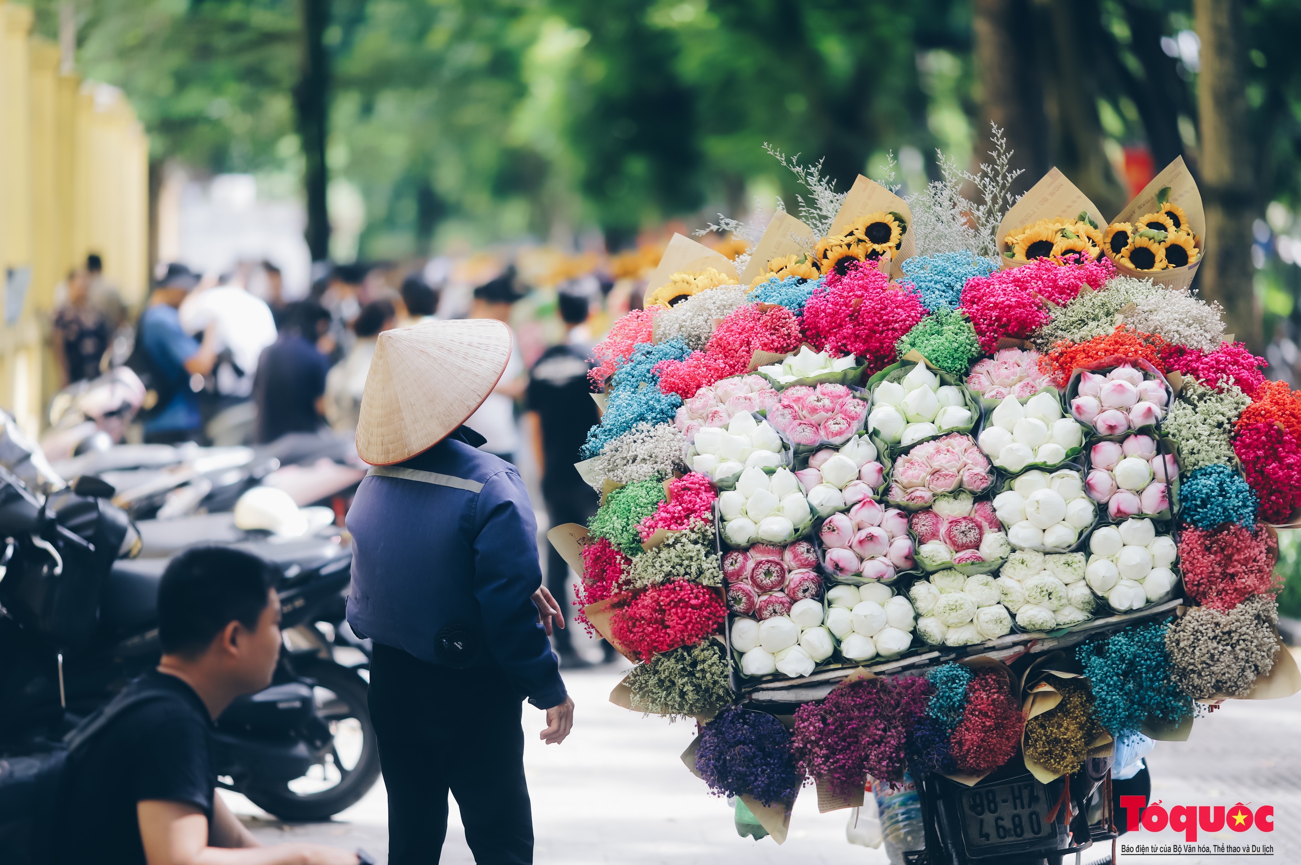 Hà Nội: Chấp nắng nóng các '&quot;nàng thơ&quot; nô nức chen chân check- in phố mùa thu Phan Đình Phùng - Ảnh 2.