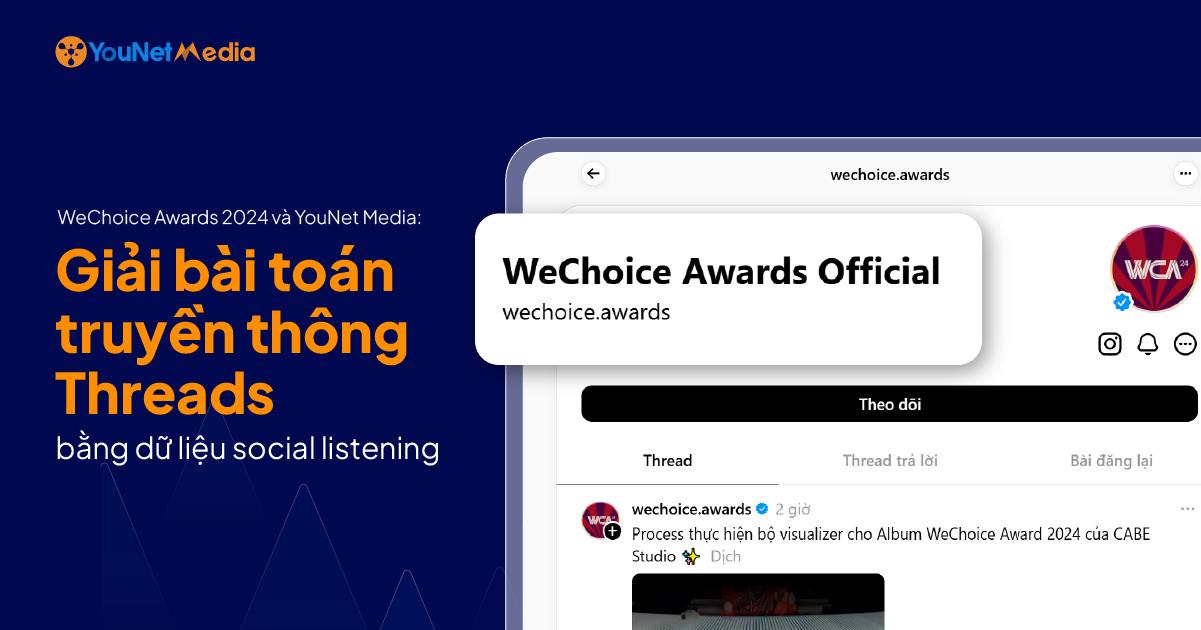 YouNet Media hợp tác cùng WeChoice Awards 2024: Chiến dịch đo lường & Tối ưu truyền thông trên Threads bằng dữ liệu Social Listening - Ảnh 1.