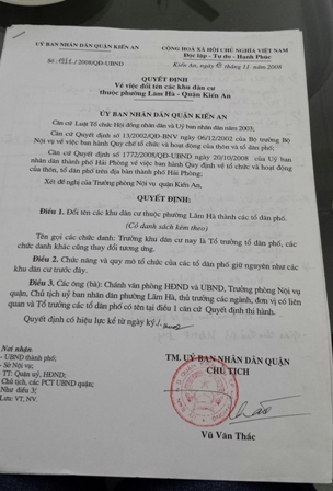 Quyết định bất thành đổi tên nhưng không chia tách của Q. Kiến An để tránh phình to bộ máy cán bộ