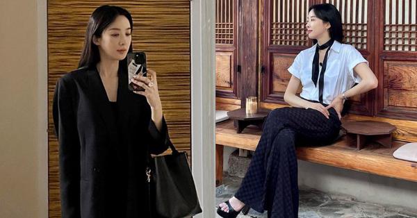 Nữ diễn viên Hàn Quốc mặc đẹp ở tuổi 40 với tủ đồ màu trung tính