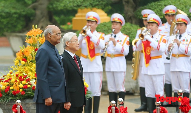 Tổng Bí thư, Chủ tịch nước Nguyễn Phú Trọng chủ trì Lễ đón chính thức Tổng thống Ấn Độ thăm cấp Nhà nước tới Việt Nam - Ảnh 4.