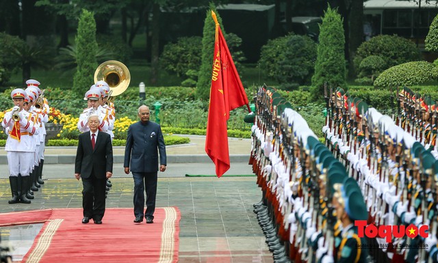 Tổng Bí thư, Chủ tịch nước Nguyễn Phú Trọng chủ trì Lễ đón chính thức Tổng thống Ấn Độ thăm cấp Nhà nước tới Việt Nam - Ảnh 5.