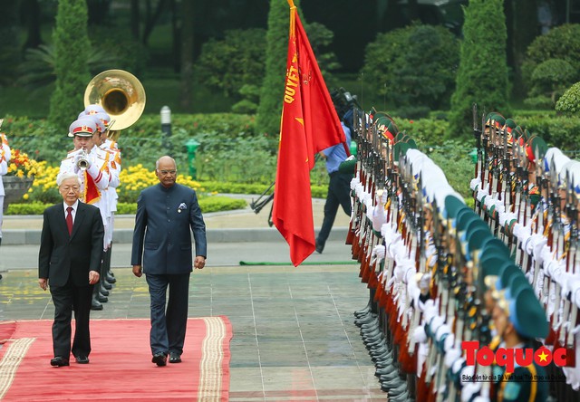 Tổng Bí thư, Chủ tịch nước Nguyễn Phú Trọng chủ trì Lễ đón chính thức Tổng thống Ấn Độ thăm cấp Nhà nước tới Việt Nam - Ảnh 6.