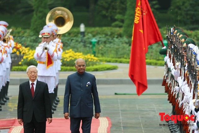 Tổng Bí thư, Chủ tịch nước Nguyễn Phú Trọng chủ trì Lễ đón chính thức Tổng thống Ấn Độ thăm cấp Nhà nước tới Việt Nam - Ảnh 7.