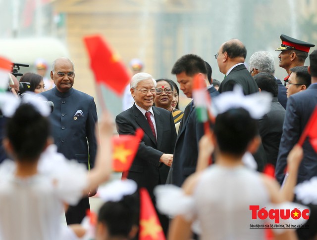 Tổng Bí thư, Chủ tịch nước Nguyễn Phú Trọng chủ trì Lễ đón chính thức Tổng thống Ấn Độ thăm cấp Nhà nước tới Việt Nam - Ảnh 8.