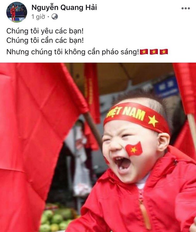 Cầu thủ Việt Nam kêu gọi người hâm mộ không đốt pháo - Ảnh 2.
