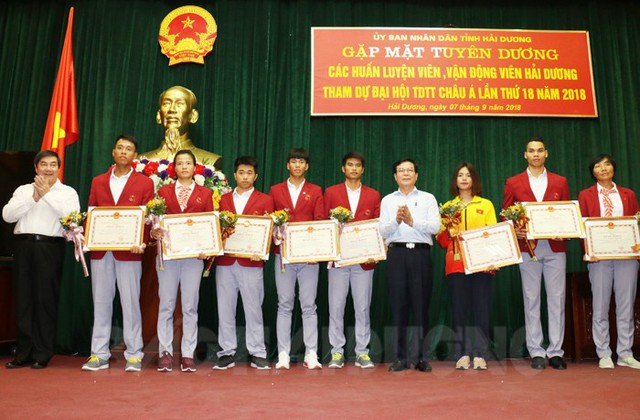 Tuyên dương trao thưởng cho vận động viên Hải Dương tham dự ASIAD 2018 - Ảnh 1.