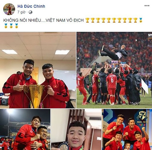 Các tuyển thủ Việt Nam chia sẻ gì trong ngày vô địch AFF Cup 2018? - Ảnh 1.
