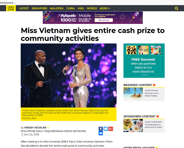 Báo quốc tế đưa tin top 5 Hoa hậu Hoàn vũ HHen Nie tặng toàn bộ tiền thưởng cho các hoạt động cộng đồng - Ảnh 4.