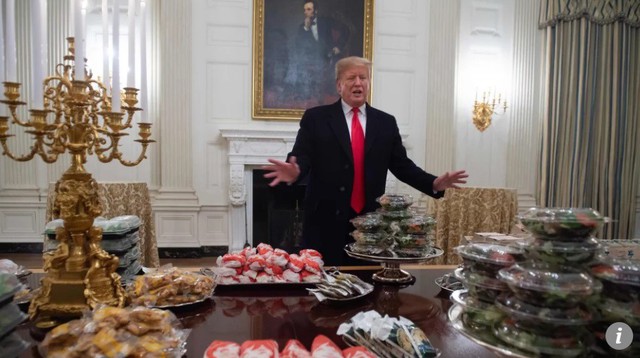 Thách thức Chính phủ Mỹ đóng cửa, TT Trump náo loạn Nhà Trắng với tiệc đồ ăn nhanh  - Ảnh 1.