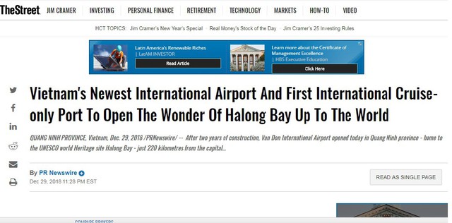 Báo chí quốc tế đồng loạt đưa tin khánh thành sân bay quốc tế Vân Đồn - Ảnh 3.