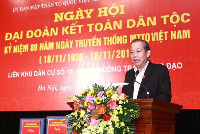 Phó Thủ tướng Trương Hòa Bình: Mỗi người dân, mỗi cộng đồng dân cư cần phát huy truyền thống đoàn kết, chung sức, đồng lòng - Ảnh 1.
