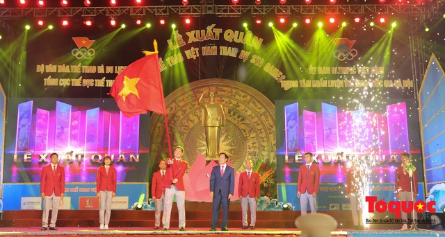 Chùm ảnh: Lễ xuất quân Đoàn Thể thao Việt Nam tham dự SEA Games 30 - Ảnh 10.