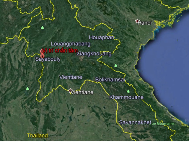 Động đất tại Sayabouly, Lào, Hà Nội xuất hiện rung chấn  - Ảnh 1.