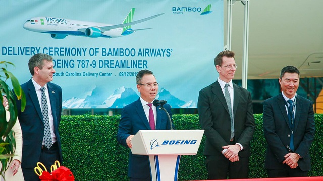 Máy bay Boeing 787-9 Dreamliner đầu tiên cất cánh về với đội bay của Bamboo Airways - Ảnh 1.